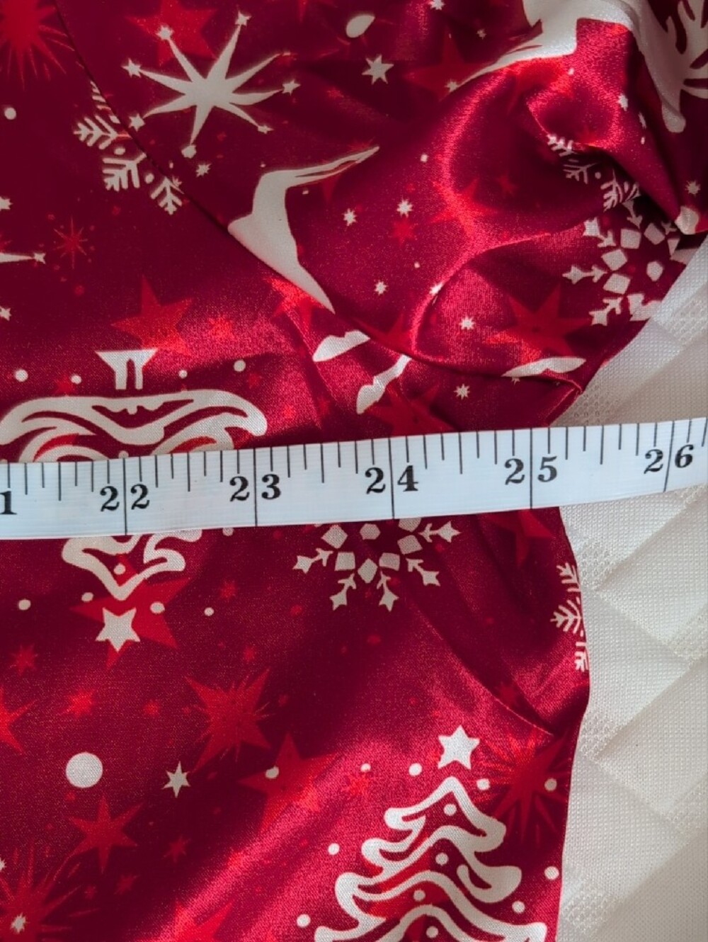 EKOUAER Satin Pajama Set Holiday Reindeer Red and White Button Down Size 2X - Picture 9 of 16